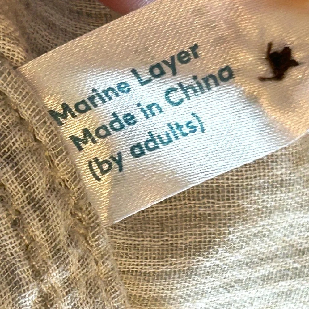 MARINE LAYER Quinn Popover Henley Shirt Dress Size S Heather Gray